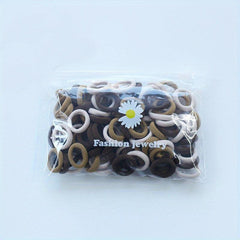 100pcs Small Rubber Band Solid Hair Tope Seamless Ponytail Holder