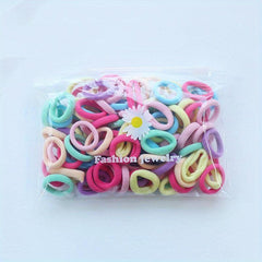 100pcs Small Rubber Band Solid Hair Tope Seamless Ponytail Holder
