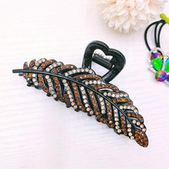 Tree Leaves Rhinestone Hair Claw Non Slip Barrettes