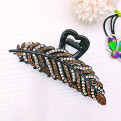 Tree Leaves Rhinestone Hair Claw Non Slip Barrettes