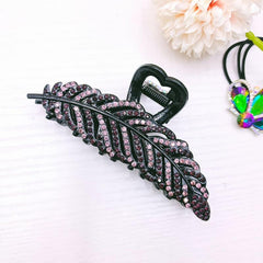 Tree Leaves Rhinestone Hair Claw Non Slip Barrettes