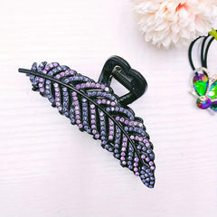 Tree Leaves Rhinestone Hair Claw Non Slip Barrettes