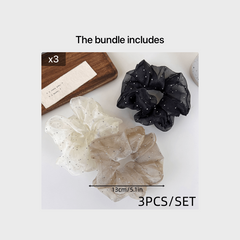 Retro Organza Hair Scrunchies For Women Girls Soft Scrunchie