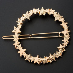 Hollow Star Hair Circle Metal Hairpin Dainty Clip