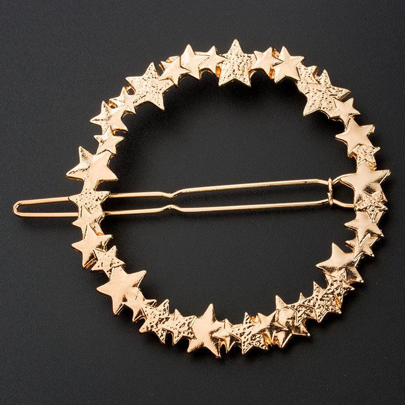 Hollow Star Hair Circle Metal Hairpin Dainty Clip