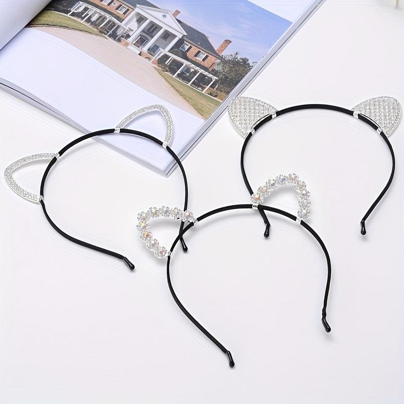 Rhinestone Cat Ears Headband Hair Accessory