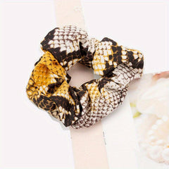 Snake Leopard Pattern Hair Tie Scrunchie Ponytail Head Rope Hair Accessories