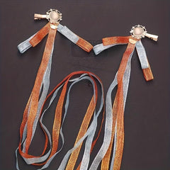 Vintage Hair Clip with Long Streamer Ribbon Hair Accessories