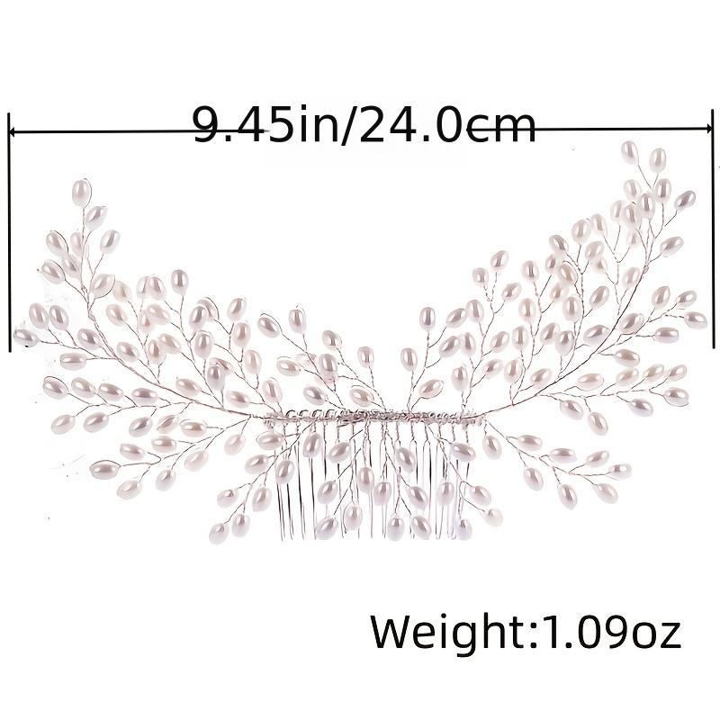 Silver Pearl Hair Comb Styling Accessory for Prom Party Bride