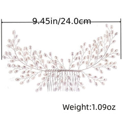 Silver Pearl Hair Comb Styling Accessory for Prom Party Bride