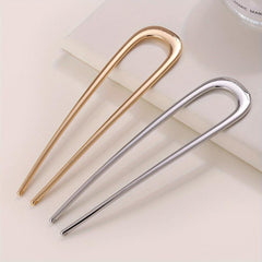 Enamel Colored Metal Hairpin Large U Shaped Ancient Style Daily Headdress