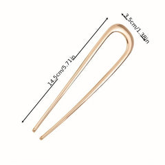 Enamel Colored Metal Hairpin Large U Shaped Ancient Style Daily Headdress