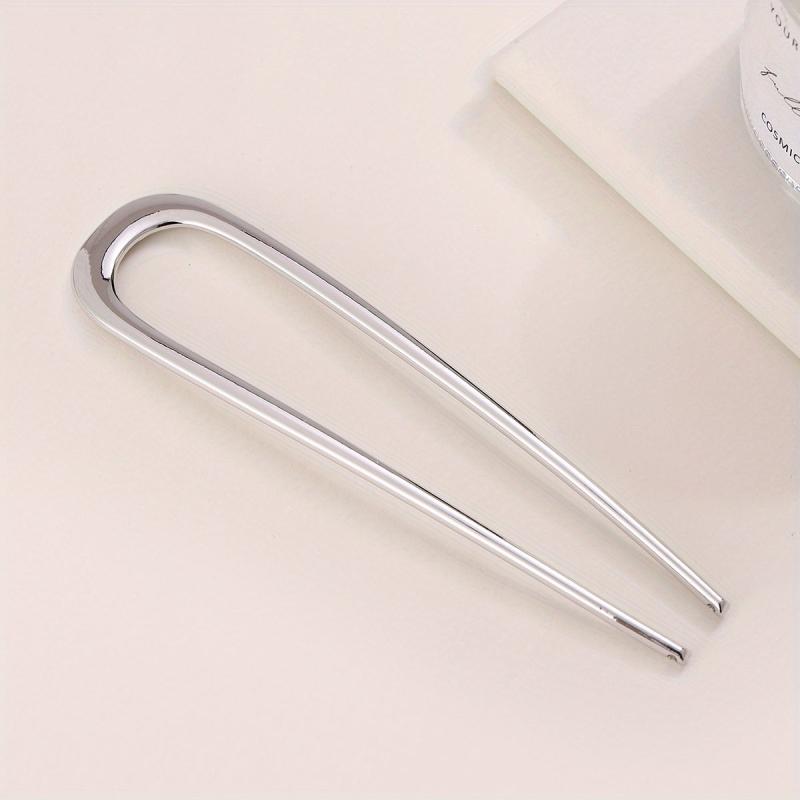 Enamel Colored Metal Hairpin Large U Shaped Ancient Style Daily Headdress