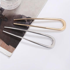 Enamel Colored Metal Hairpin Large U Shaped Ancient Style Daily Headdress