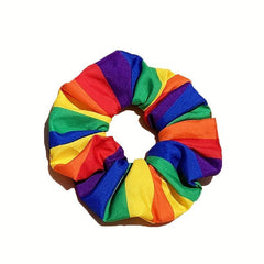 Rainbow Headband Large Scrunchie Set Hippie Style Hair Accessories