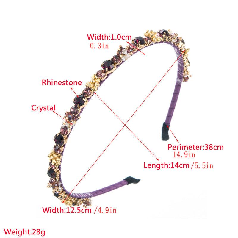 Baroque Crystal Rhinestone Decor Headband Glitter Head Hoop For Women