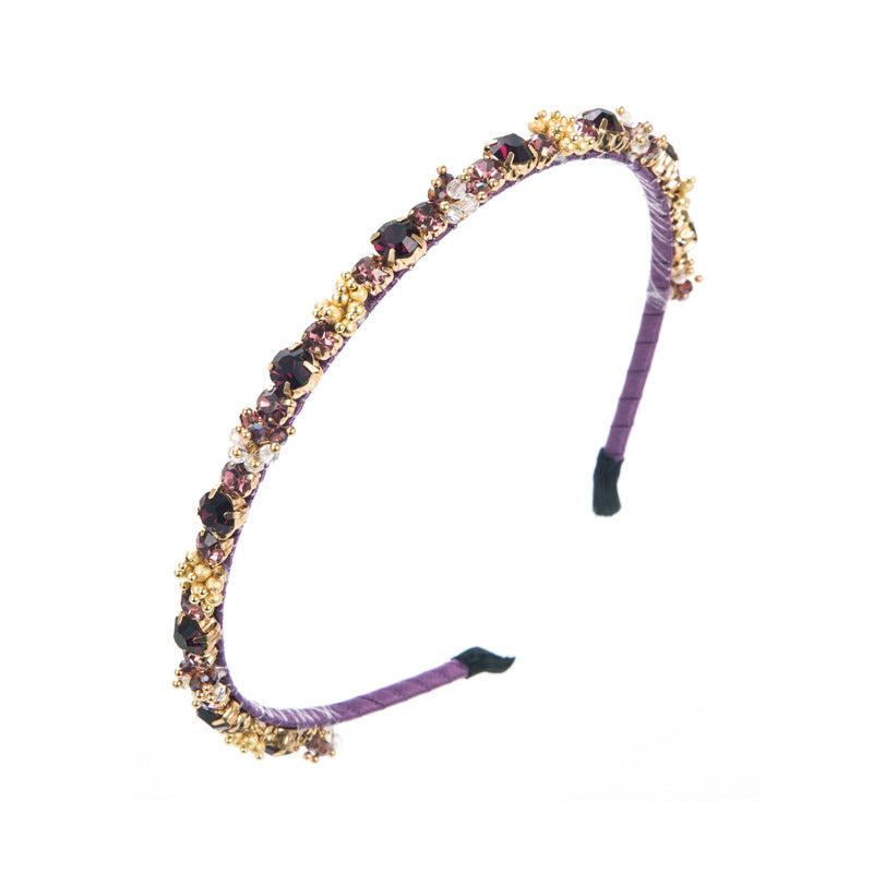 Baroque Crystal Rhinestone Decor Headband Glitter Head Hoop For Women