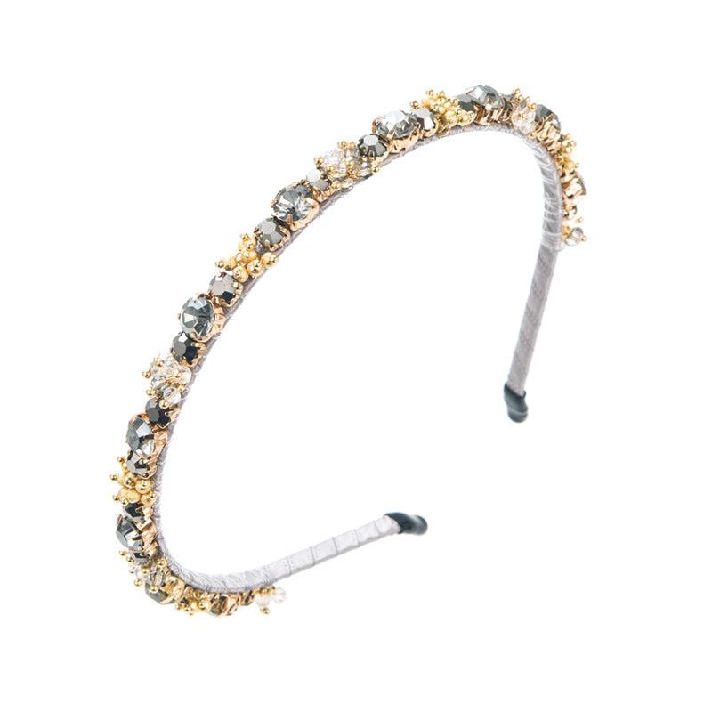 Baroque Crystal Rhinestone Decor Headband Glitter Head Hoop For Women