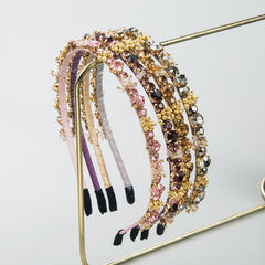 Baroque Crystal Rhinestone Decor Headband Glitter Head Hoop For Women