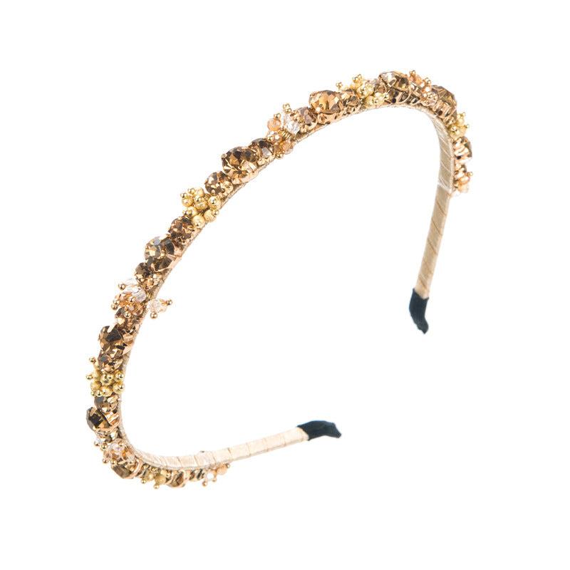 Baroque Crystal Rhinestone Decor Headband Glitter Head Hoop For Women