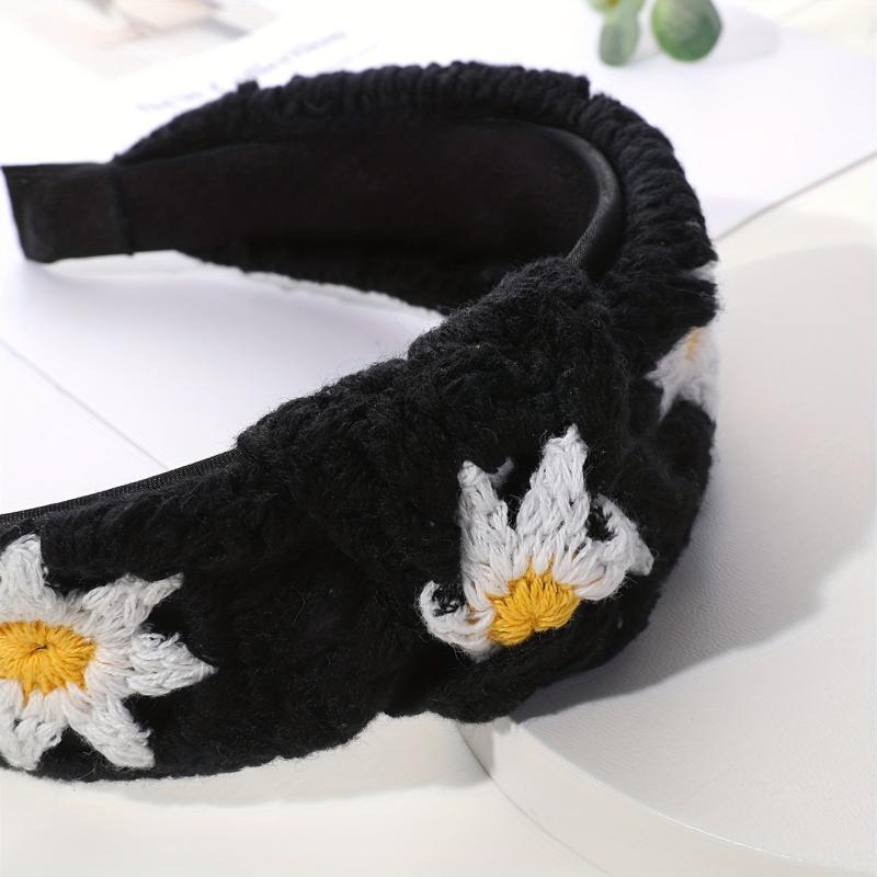 Knitted Sunflower Pattern Headband for Women Girls
