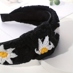 Knitted Sunflower Pattern Headband for Women Girls
