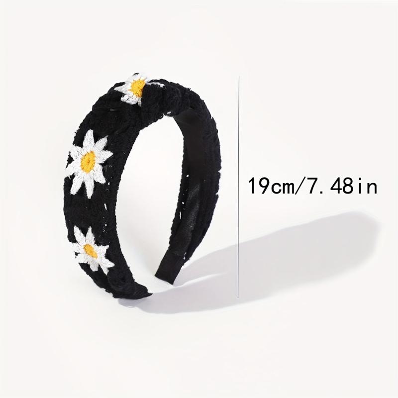 Knitted Sunflower Pattern Headband for Women Girls