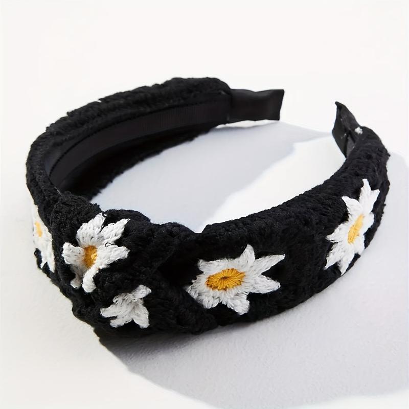 Knitted Sunflower Pattern Headband for Women Girls