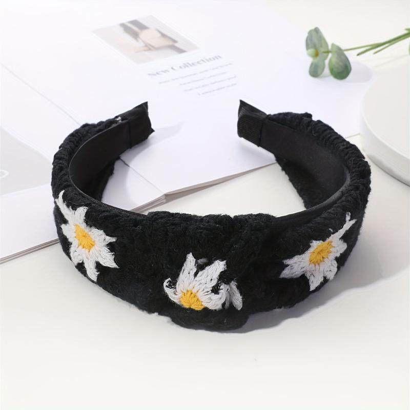Knitted Sunflower Pattern Headband for Women Girls
