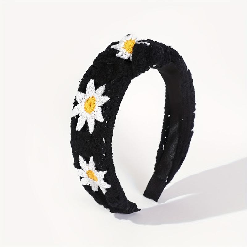 Knitted Sunflower Pattern Headband for Women Girls