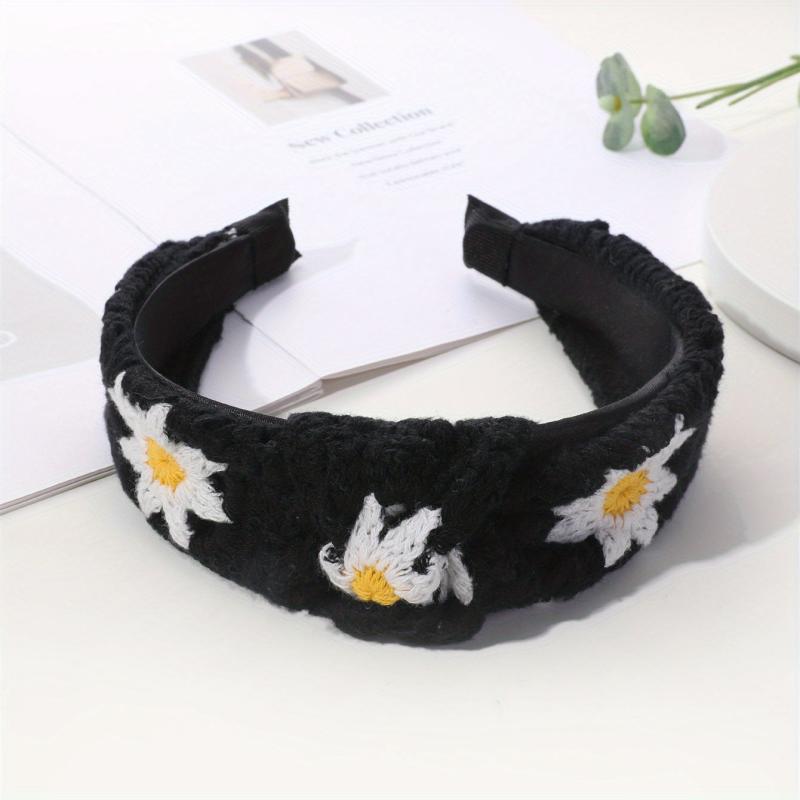 Knitted Sunflower Pattern Headband for Women Girls