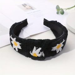 Knitted Sunflower Pattern Headband for Women Girls