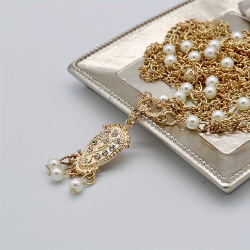 Vintage Faux Pearl Head Chain Bridal Hair Accessory