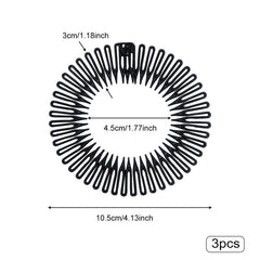 3pcs Flexible Teeth Hair Band Stretchy Head Hoop for Women Girls Men