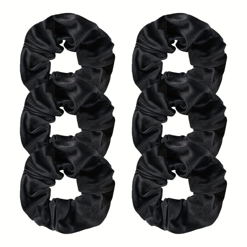6pcs Large Satin Scrunchie Hair Tie Solid Silk Hair Rope Female Hair Accessories