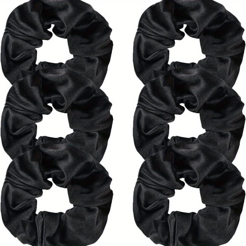 6pcs Large Satin Scrunchie Hair Tie Solid Silk Hair Rope Female Hair Accessories
