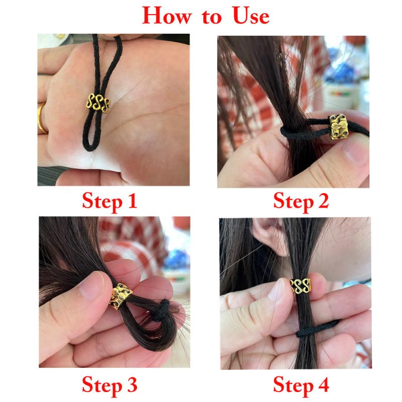 10 Vintage Gold Hair Rings for Braids Hair Cuff Accessories