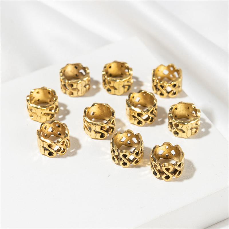 10 Vintage Gold Hair Rings for Braids Hair Cuff Accessories