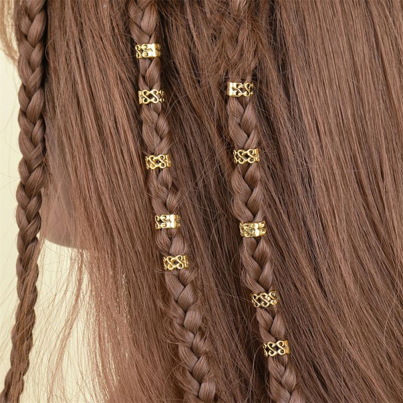 10 Vintage Gold Hair Rings for Braids Hair Cuff Accessories