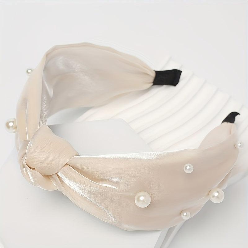 Faux Pearl Hair Hoop Wide Brim Hairband