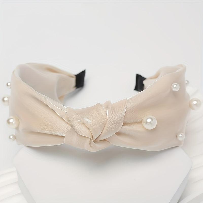 Faux Pearl Hair Hoop Wide Brim Hairband