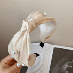 Faux Pearl Hair Hoop Wide Brim Hairband