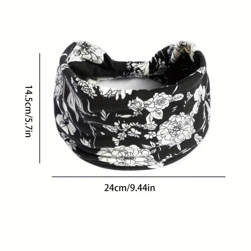 Boho Vintage Headband Floral Turban Bandana for Women