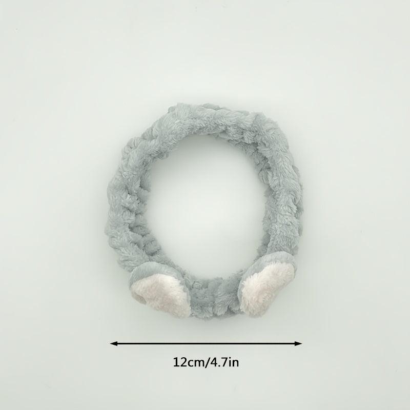 Bunny Ear Bath Headband Elastic Plush Colorful Headband