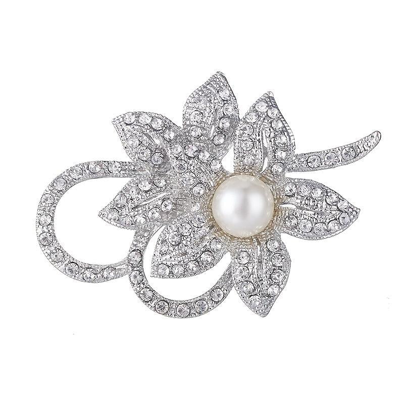 Faux Pearl Flower Brooches Pins Gorgeous Clothing Decor