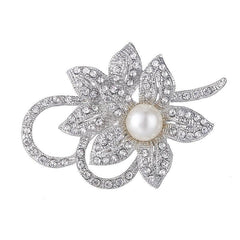 Faux Pearl Flower Brooches Pins Gorgeous Clothing Decor