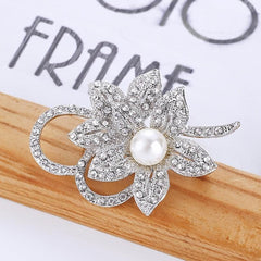 Faux Pearl Flower Brooches Pins Gorgeous Clothing Decor