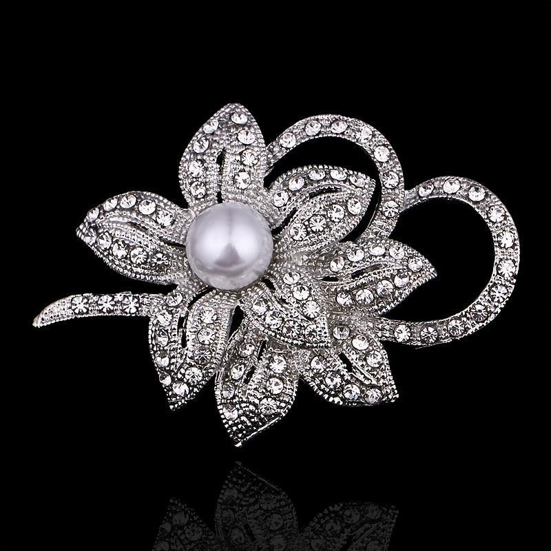 Faux Pearl Flower Brooches Pins Gorgeous Clothing Decor