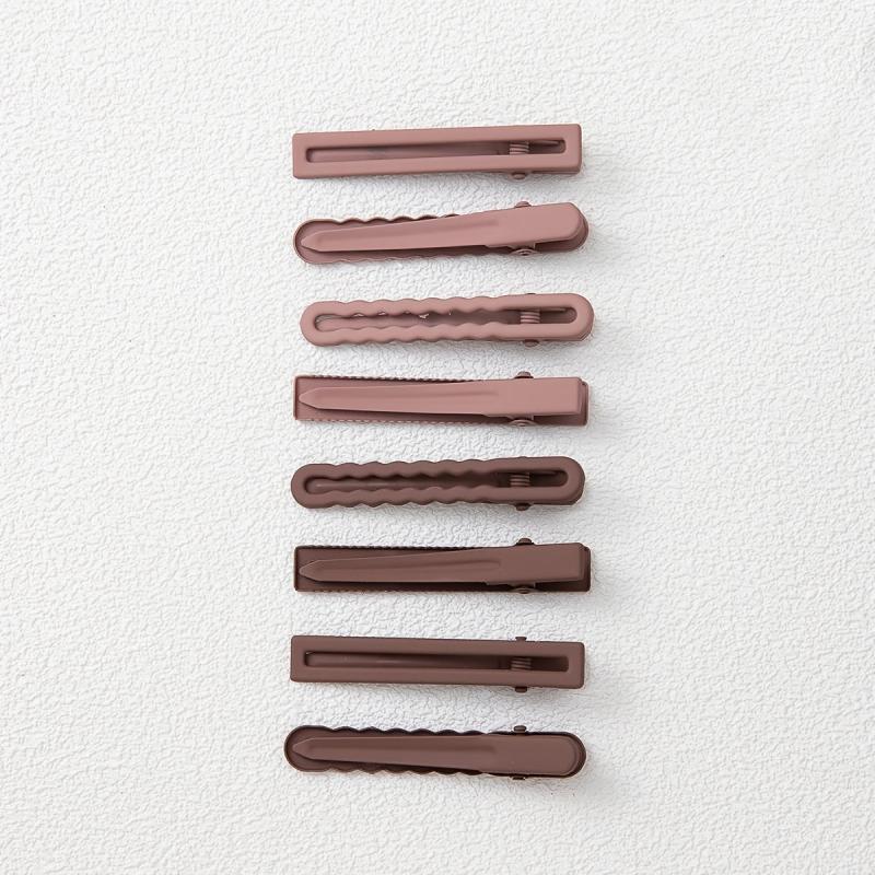 8PCS Colorful Rubber Alloy Duckbill Hair Clips Girls Hair Accessories