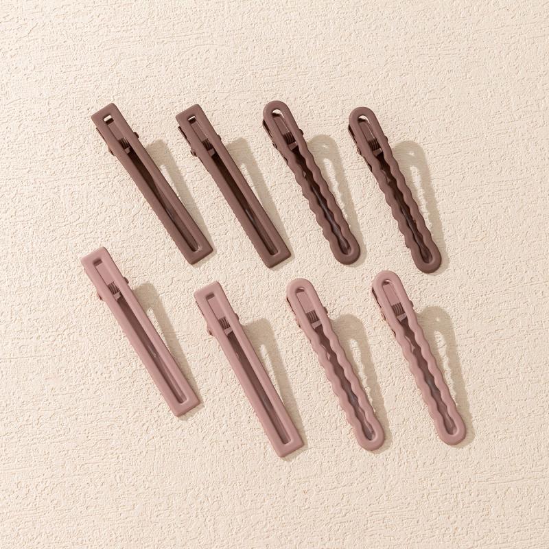 8PCS Colorful Rubber Alloy Duckbill Hair Clips Girls Hair Accessories